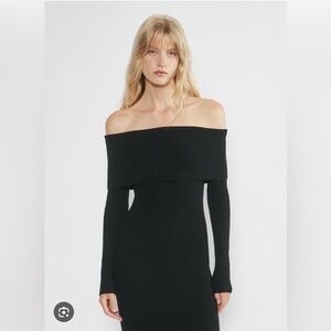 Wilfred Artizria black off-the-shoulder midi sweater dress